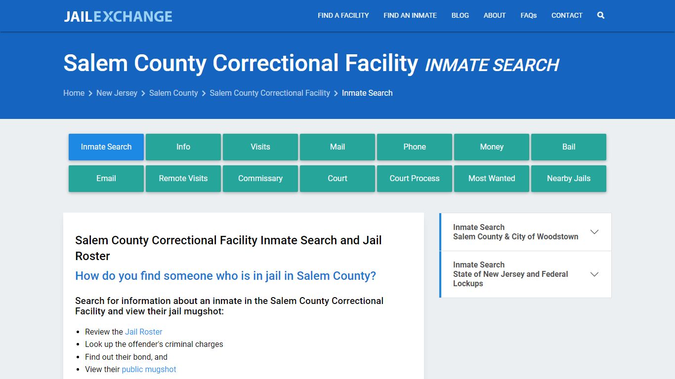 Salem County Correctional Facility Inmate Search - Jail Exchange